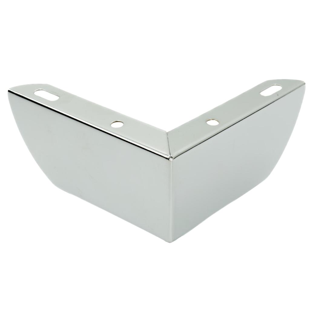 Corner furniture leg, silver chrome, height 5.5 cm