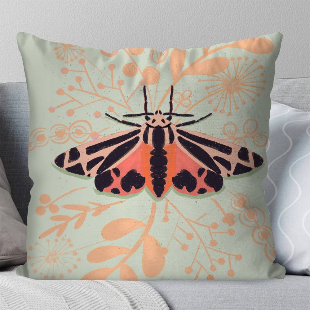 Butterfly Art Ladybug Tiger Moth Beetle Pillow Case Fashion Square Pillowcase Bedroom Sofa Room Ins Decoration Leisure