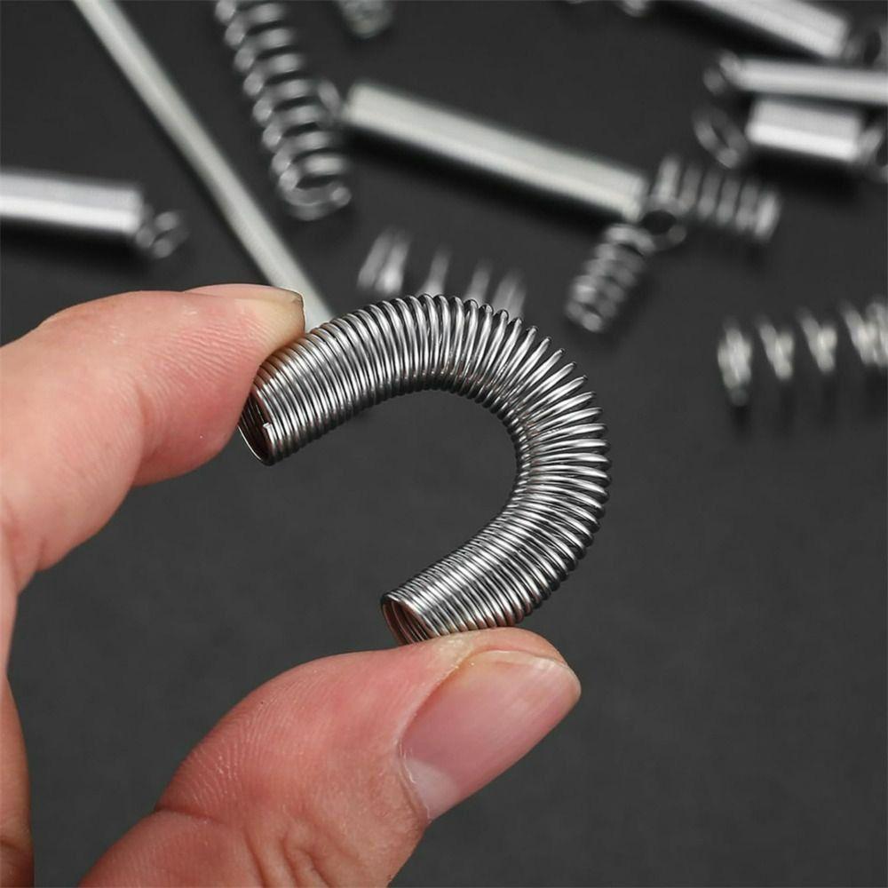 200PCS Mixed Size Compression Spring Kit Boxed Stainless Steel Assortment Spring Set Silver Repair Tool