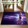 Crystal Velvet Square Rug Custom NameCristiano Ronaldo Pattern Non Slip Home Floor Decor Rug