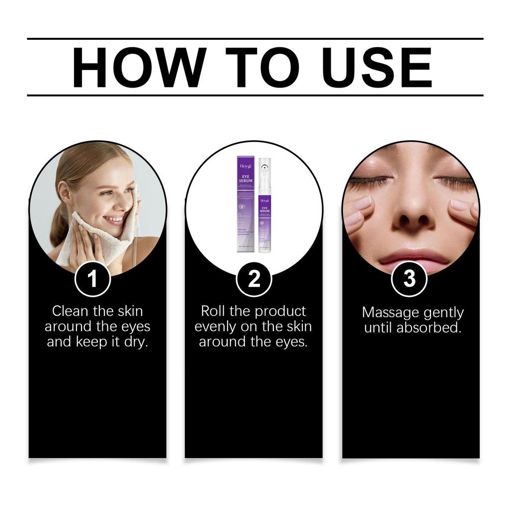 Hoygi eye essence moisturizes and gently reduces fine lines around the eyes, lifts the skin, eye massage care essence