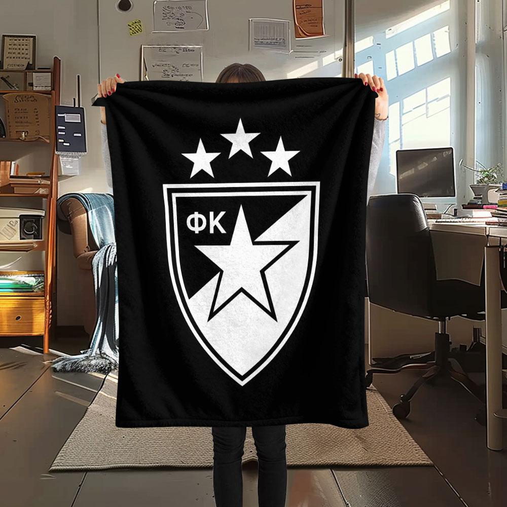 Crvena Zvezda Logo FlAannel Blanket, High Quality Comfortable for All Seasons, Home Decor, Warmth and Comfort