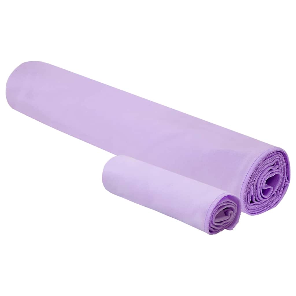 Sports Towel Set 2 pcs Purple Fabric