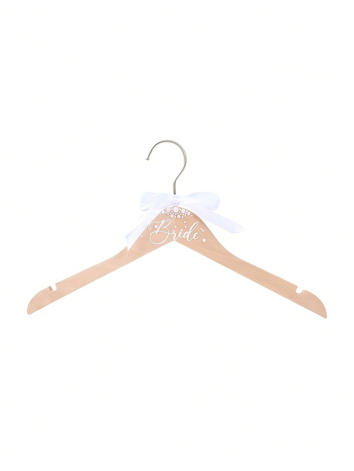 

Деревянная вешалка для невесты, элегантный свадебный декор с искусственным жемчугом, идеальный подарок, вешалка для одежды с лентой для свадебных платьев, костюмов, свадьбы
