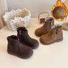 2025 Autumn/Winter Girls' Plush Martin Boots - Warm & Versatile for Kids