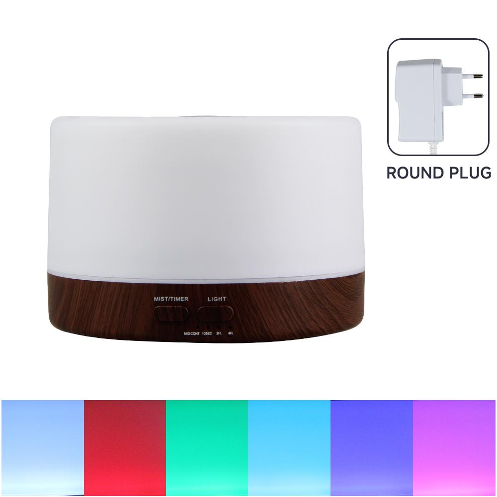 500ml Essential Oil Diffuser Quiet Aroma Mist Diffusers Scent Diffuser Wood Grain Remote Control Ultrasonic Air Humidifier