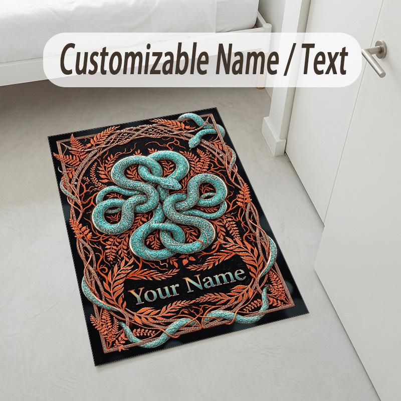 Decorative Artwork Theme Crystal Velvet Rug Personalized Custom Name Text Soft Floor Mat Home Decor
