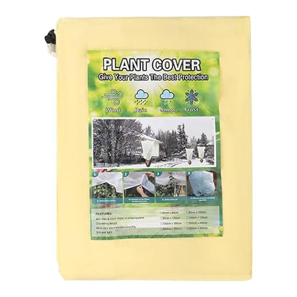 

Winter Plant Cold Protection Cover Non-woven Fabric Plant Cover Frost Prevention Antifreeze Plant Warming Shield with Drawstring 120x180cm