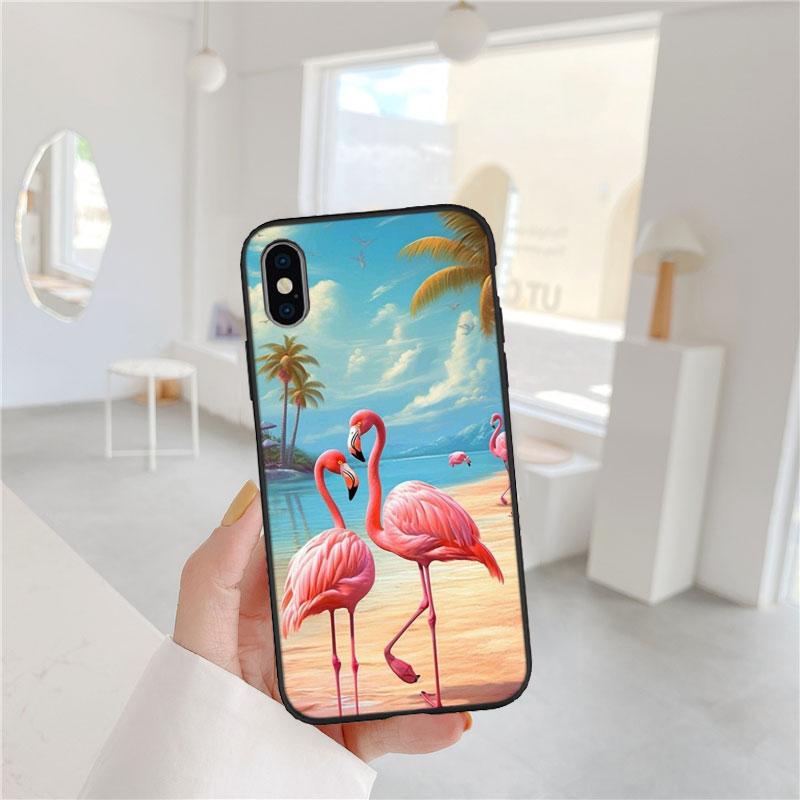 CJ54 Flamingos Pink bird flower Soft Shell Phone Case for Redmi Note 8 9 Pro Max 9S 9T 9C NFC 8T 8A 10A A4