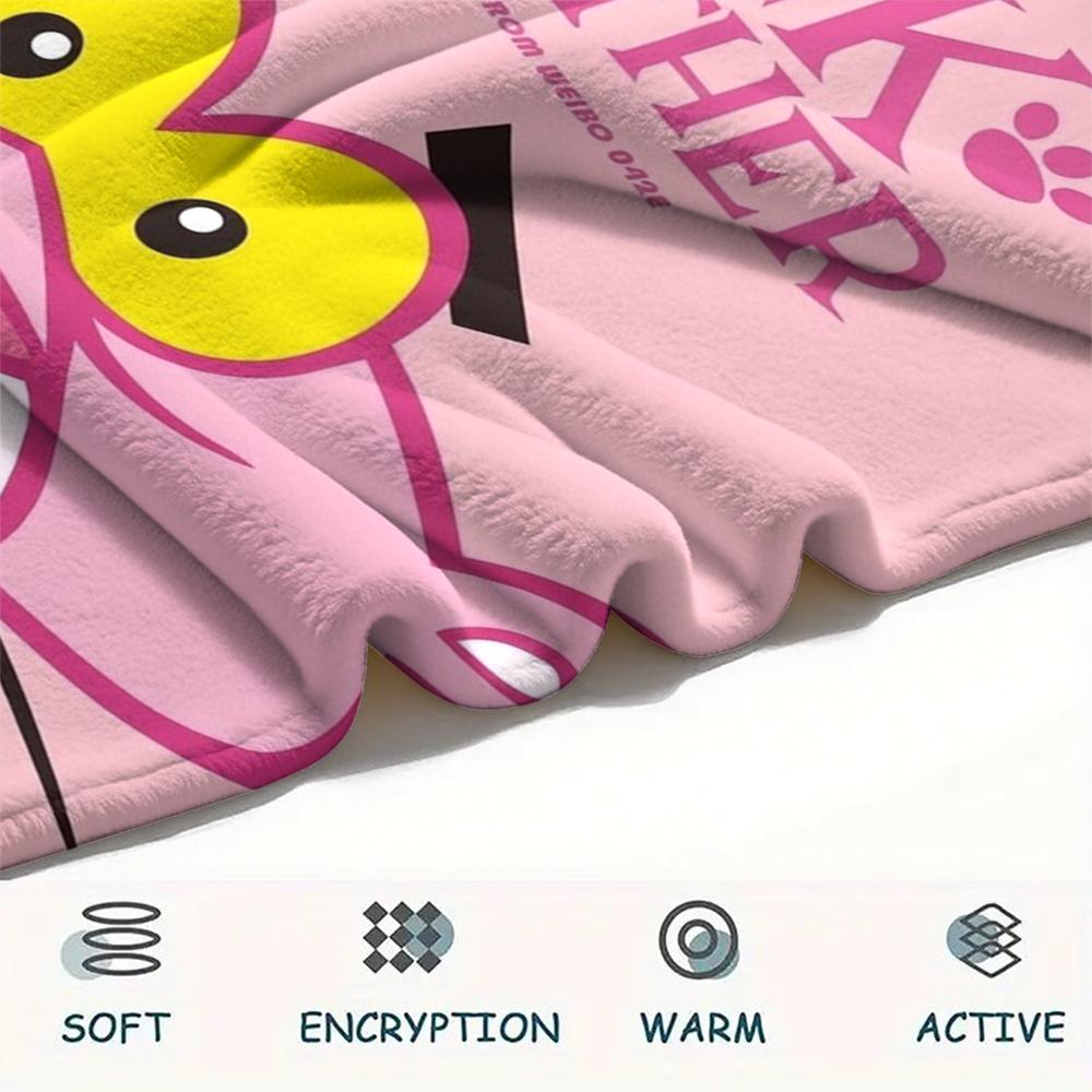 1PC Custom Name Pink Panther Patterned Flannel Blanket Suitable For All Seasons for Home Decor Warmth and Comfort Gifts Holiday Present