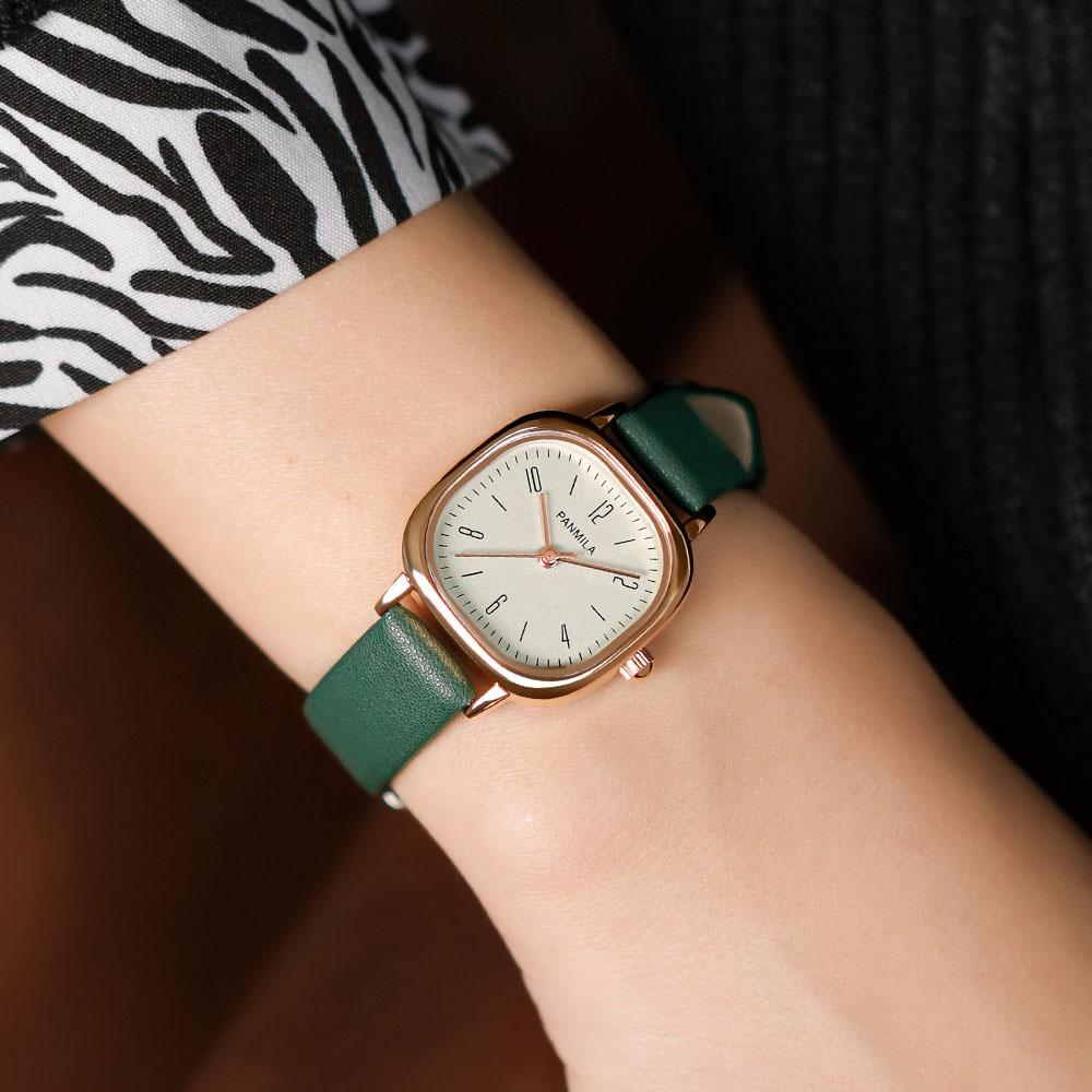 Petite montre carrée, montre femme carrée simple et tendance, montre femme à quartz tempérament avec ceinture