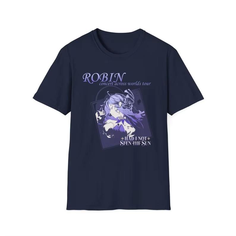 Anime Robin Vintage Concert Tour Retro Soft Style T-Shirt Penacony Honkai Star Rail Subtle Manga Graphic Shirt Aesthetic Unisex