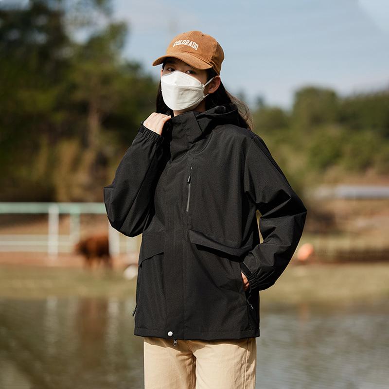 Unisex Spring/Autumn Windproof Hooded Jacket - Fashionable Men's Trench Coat