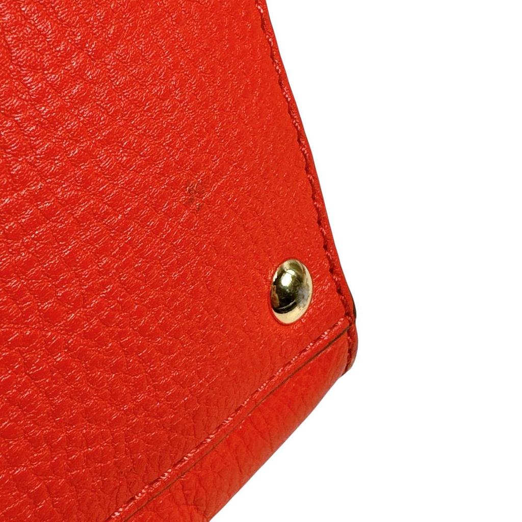Michael Kors A4 Compatible Shoulder Bag Handbag Leather Red Women Used