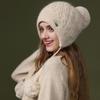 Cute Knitted Hat Thickened Cold-proof and Warm Rabbit Hair Pullover Hat Autumn and Winter Ear Protection Wool Hat
