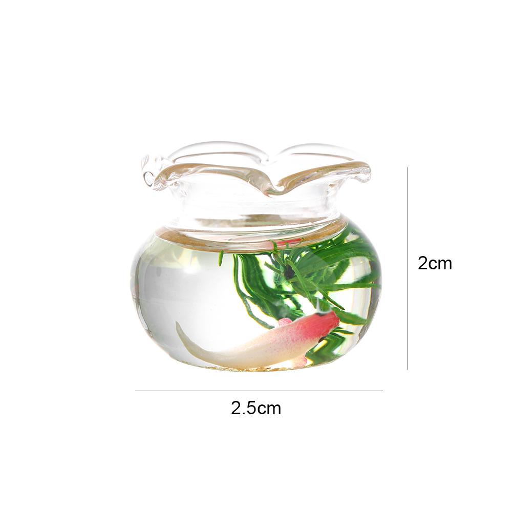 Scene Model Miniature Fish Bowl Miniature Fish Tank Dollhouse Miniature Glass Fish Tank Model