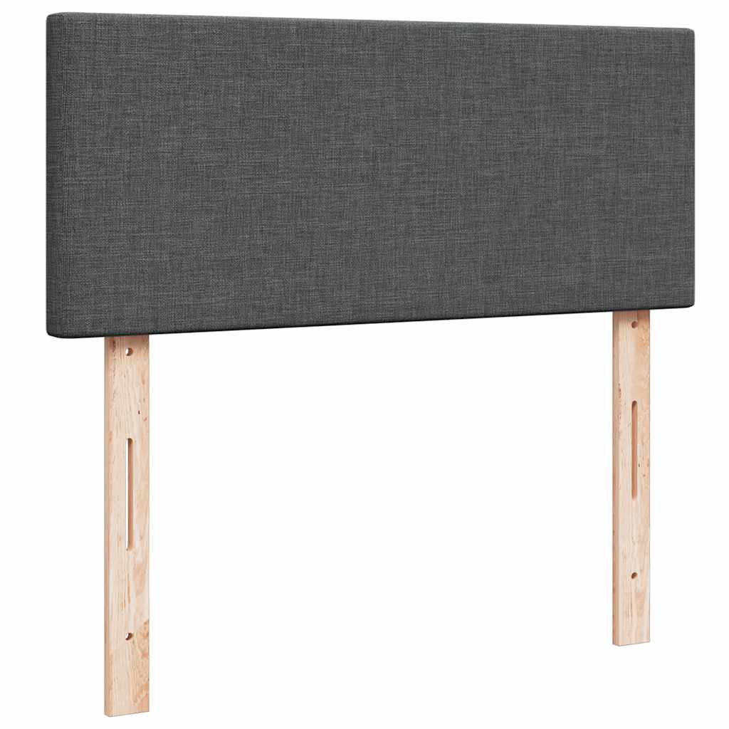 Ottoman Bed with Mattress & LEDs Dark Grey 120x190 cm Fabric