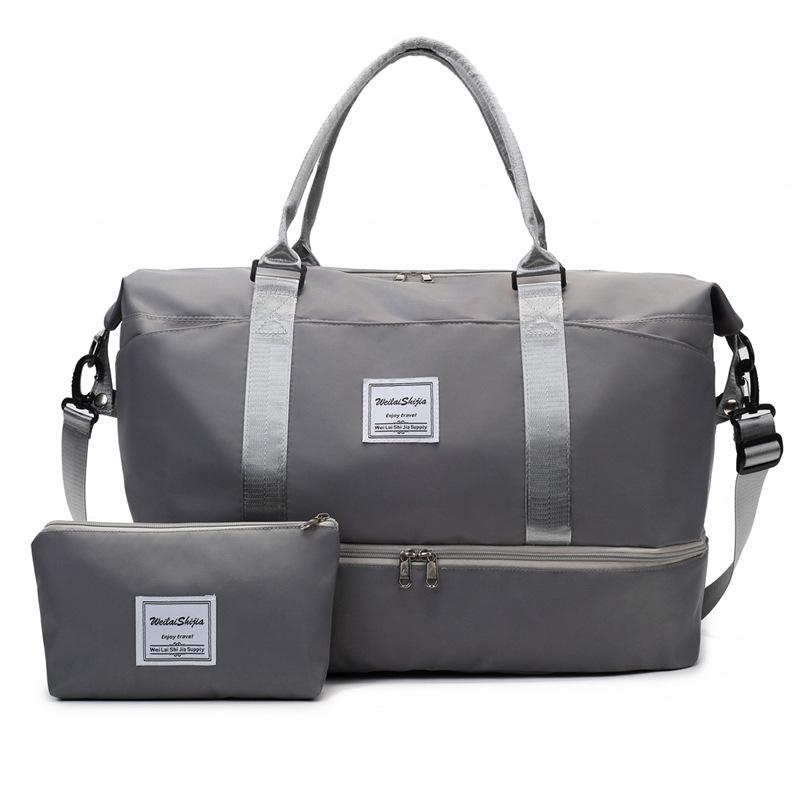 

сумка для хранения, вместительная сумка для командировки, проживания, самолета, портативная многофункциональная сумка с независимыми отделениями для фитнеса серый