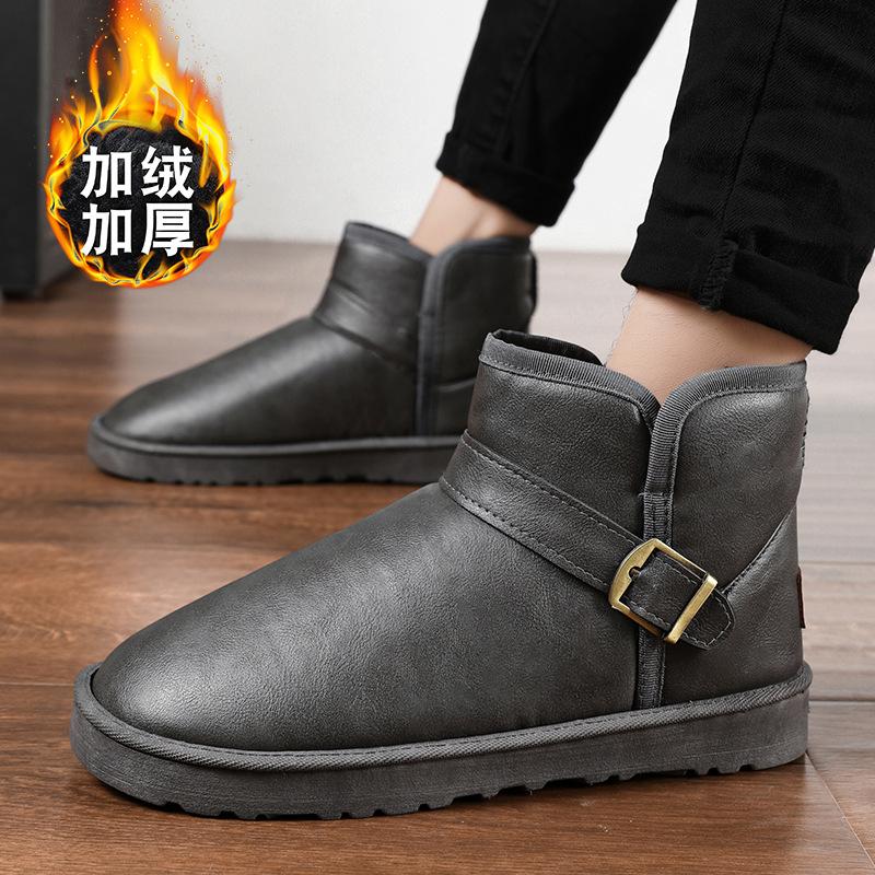 Winter warm und samtig Nordost Schneestiefel Herren 2025 neue verdickte Brotschuhe kurze Stiefel wasserdicht und rutschfest Baumwollschuhe Herren