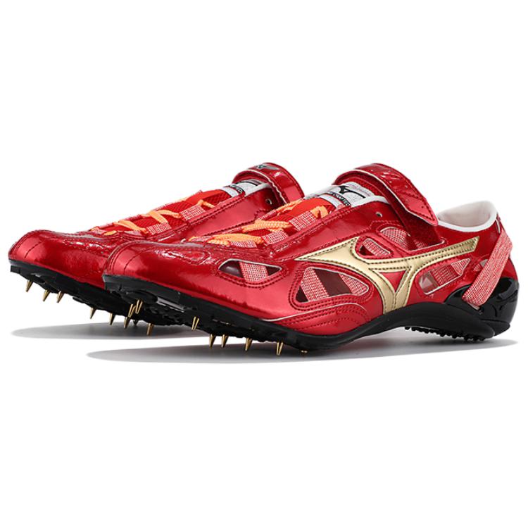 Mizuno Chrono Inx 9 Sp Professional Anti-Slip Wear-Resistant Low-Top Sprinting Running Shoes Unisex Sneaker Red Gold Black U1GR213052