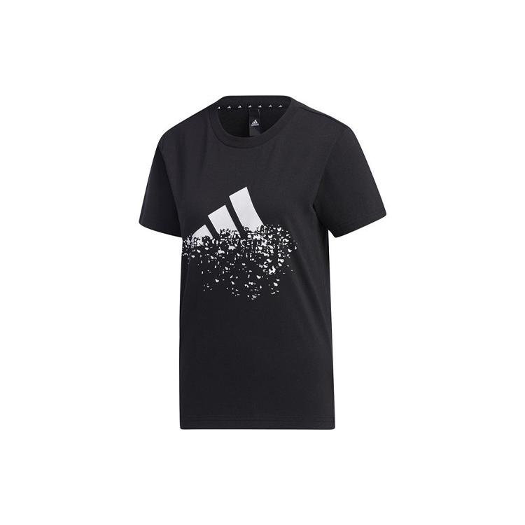 adidas T Shirts Women's Black Crew Neck Moderate Straight Fit GP0599