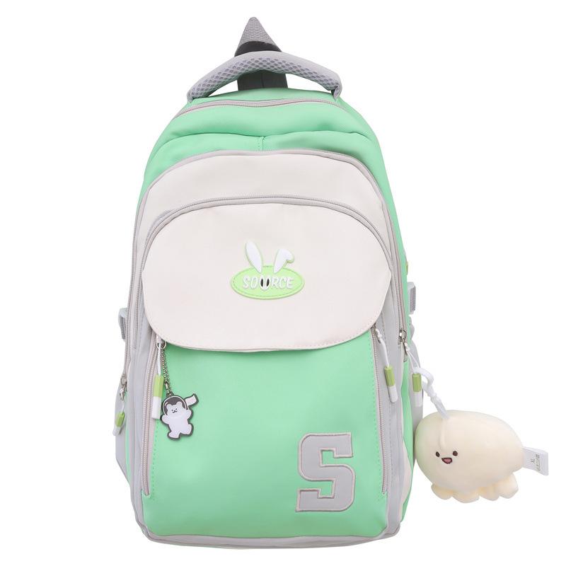 Schoolbag Casual Backpack Female Large Capacity Student School Bag Junior High School High School Student Versatile Elementary School Student Backpack