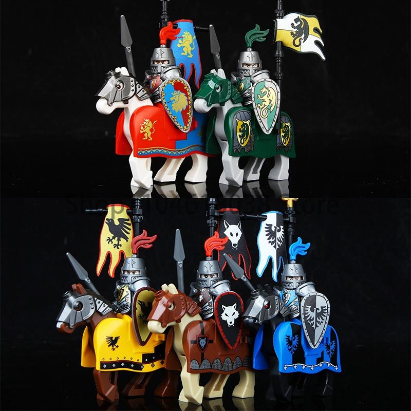 Medieval Military Noble Knights Building Blocks Figures Accessories Helmet Armor Shield Sword MOC Bricks Toys Friends Gifts