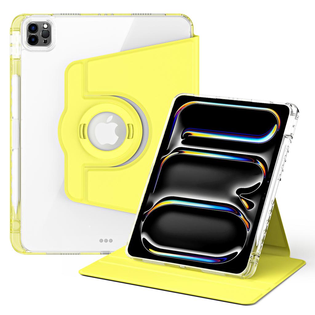 For iPad Pro 13 (2025)/13 (2024) Case Stand Leather+ Clear Acrylic Detachable Tablet Cover