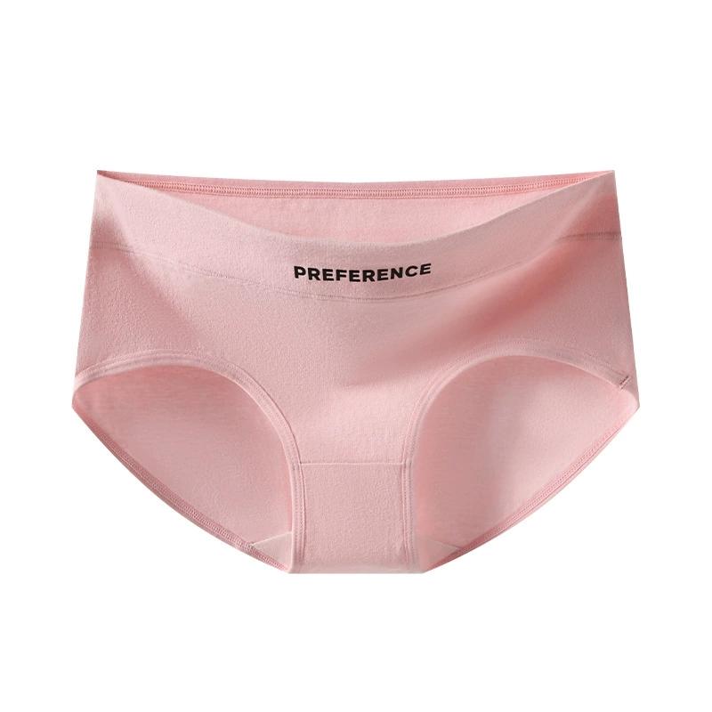 Damen Baumwollhöschen Atmungsaktive Unterwäsche Damen Slips Mittelhohe Unterhosen Unifarbene Höschen Große Größen S-3XL Damen Wäsche