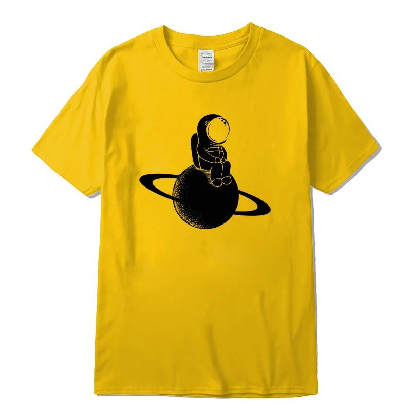 Mens Tshirt 100 Cotton Short Sleeve Space Moon Print Men T Shirt Casual Summer Loose Men Tshirt Cool Tshirt Male Tees Tops
