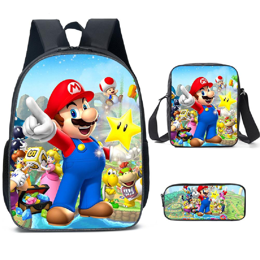 Mario Mario School Bag Children'S Backpack Cartoon Satchel