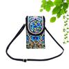 Crossbody Embroidered Womens Ethnic Canvas Handbag With Double Layer For Phone And Coins