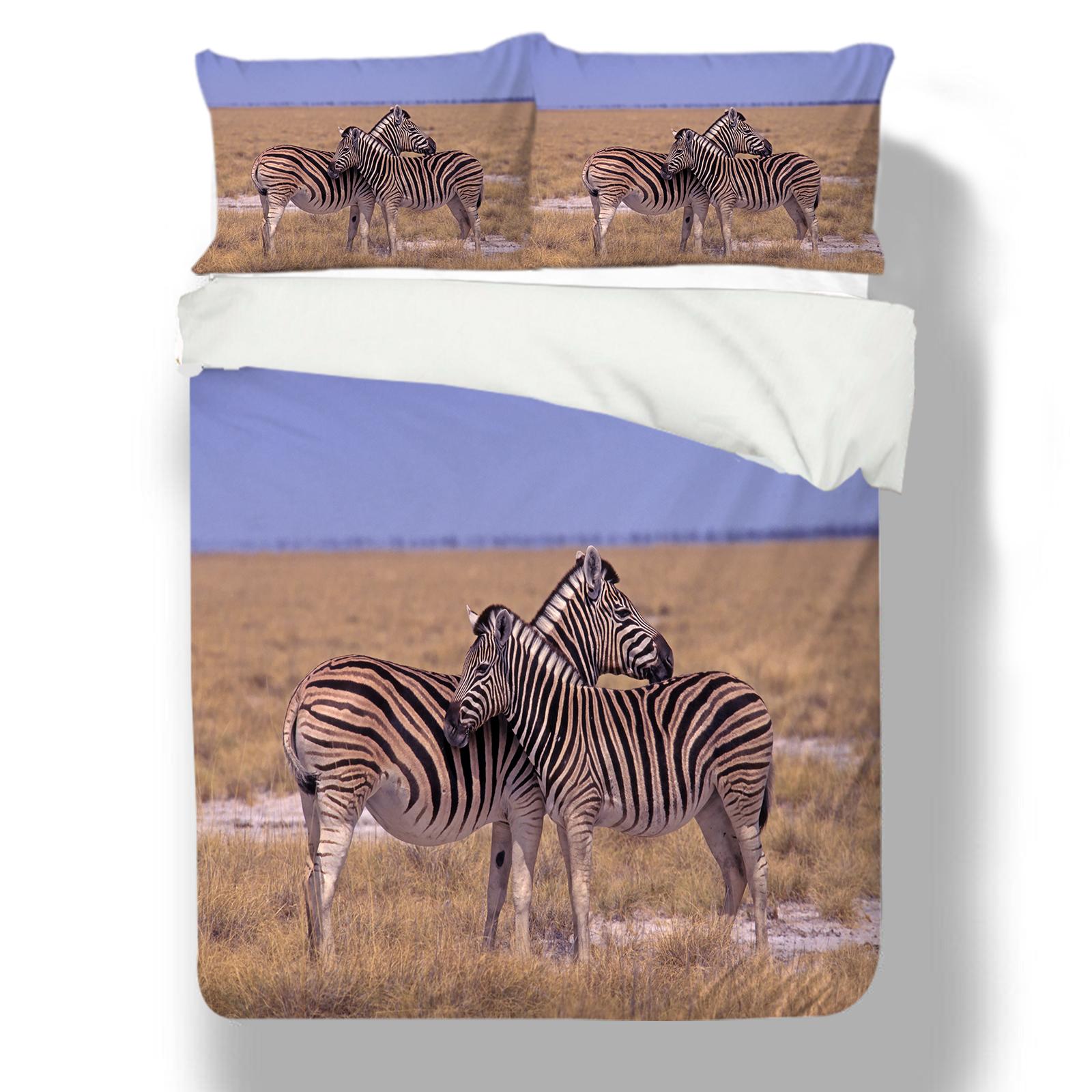 

Постельные принадлежности с животными, пододеяльник и наволочка с 3D цифровым принтом в виде зебры, 2/3 шт., AU/DE/EU King Size, односпальная/двуспальная кровать, мягкий и удобный пододеяльник DE 100x135cm