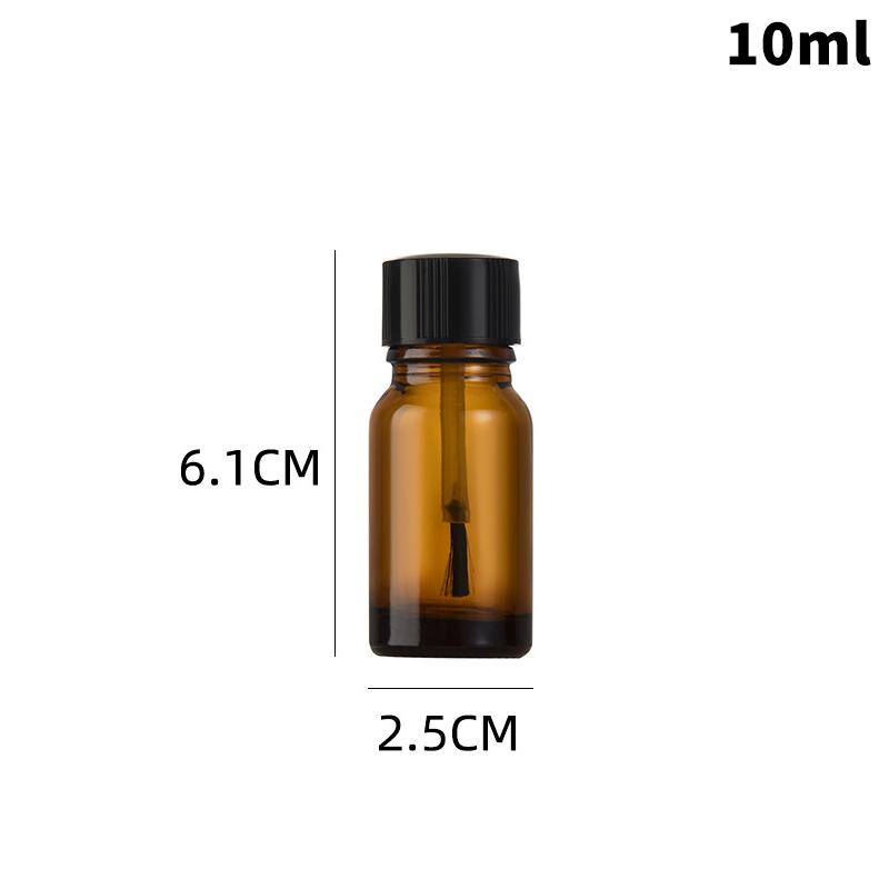 

5/10/15/20/30/50/100Ml Brown / Clear Refillable Nail Polish Bottles Touch Up Storage Pots With Brush Cap Diy Crafts Container 10ml