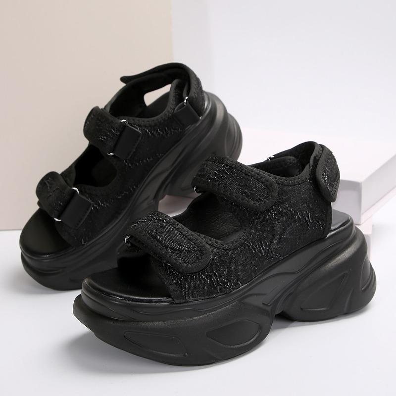 New Ladies Muffin Velcro Platform Sandals