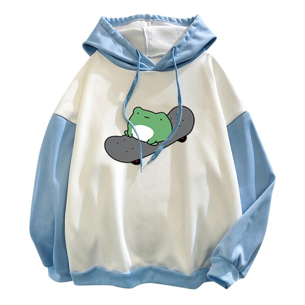 Damenmode New Stitching Cute Plus Velvet Langarm-Sweatshirt mit Kapuze