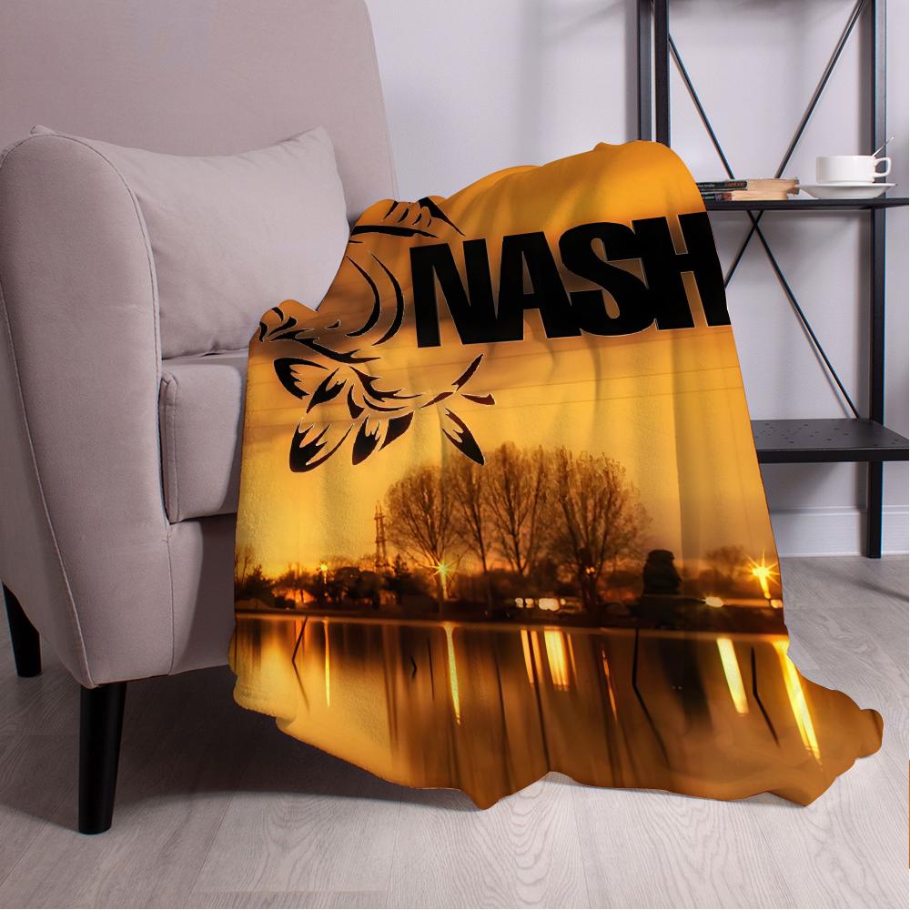 Nash Fishing Logo Decke Ästhetische Kunst Flanelldecke Tragbar Zuhause Reise Camping Sofa Picknick Verdickung Flanelldecke