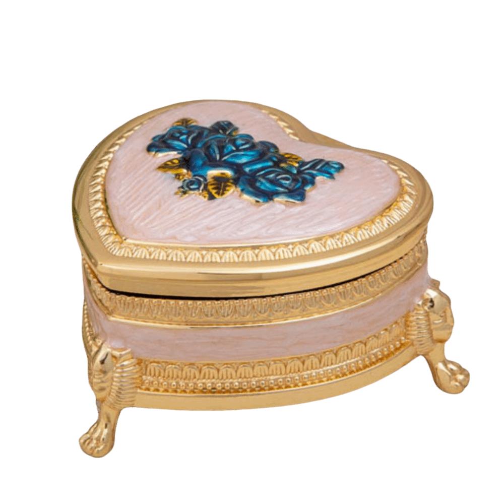 Zinc Alloy Jewelry Storage Holder Heart Shape Vintage Jewelry Organizer Box  For Earrings