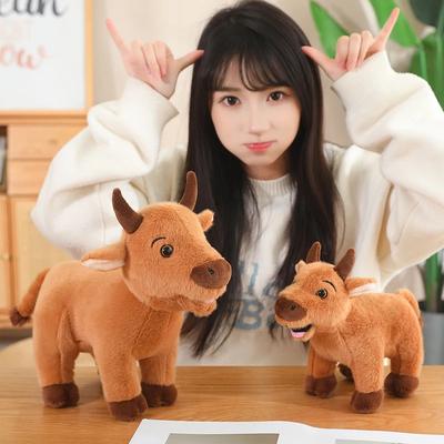 Cute Bull Scalper Ox Cattle Plush Toys Soft Stuffed Pillow for Early Childhood Education Animal Props Doll Gift