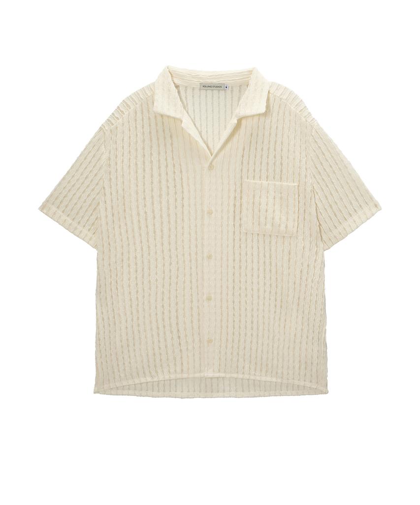 Lollingseutyudio Crochet Open Collar Shirt Ivory
