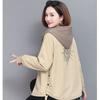 Chaqueta con Capucha Estampada y Bordada para Mujer Chaqueta Corta Casual Chaqueta de Oficina
