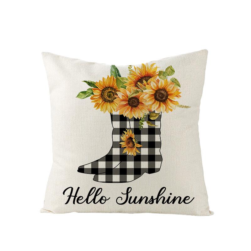 Nordic Summer Lemon Sunflower Polyester Cushion Cover Office Sofa Cushion Cover Home