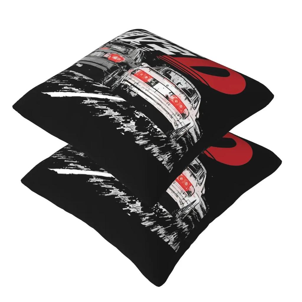 Initial D 2 Pcs Square Pillowcase Pillow Cover Cushion Zip Decorative Comfort Throw Pillow For Home Sofa