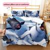 Happy Feet Printed Bedding Set Duvet Cover Pillowcase No Filler, Soft Home Bedroom Decor, Perfect Gift for Fans.chl