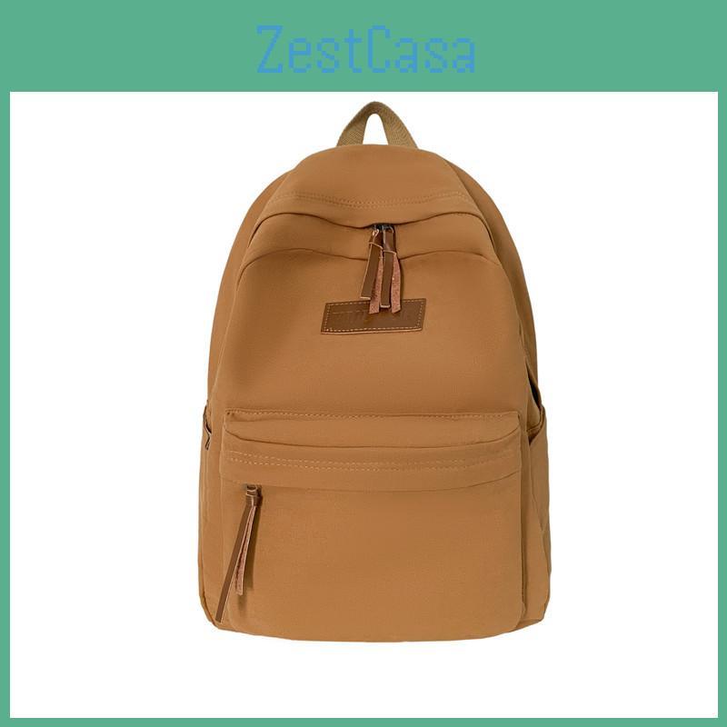 Solid Simple Color Letter Decoration Student Leisure Backpack School For