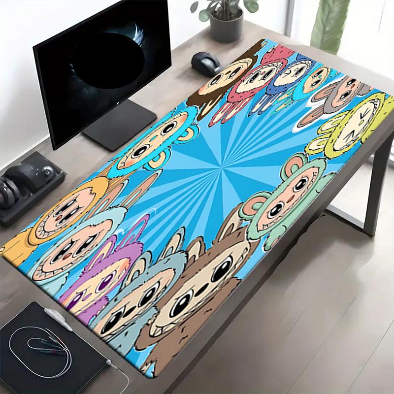 Labubu Print Mouse Pad, Anti‑Slip Desktop keyboard Mat, for PC Laptop Gaming Working Daily Use, Cool Festival Surprise Gift