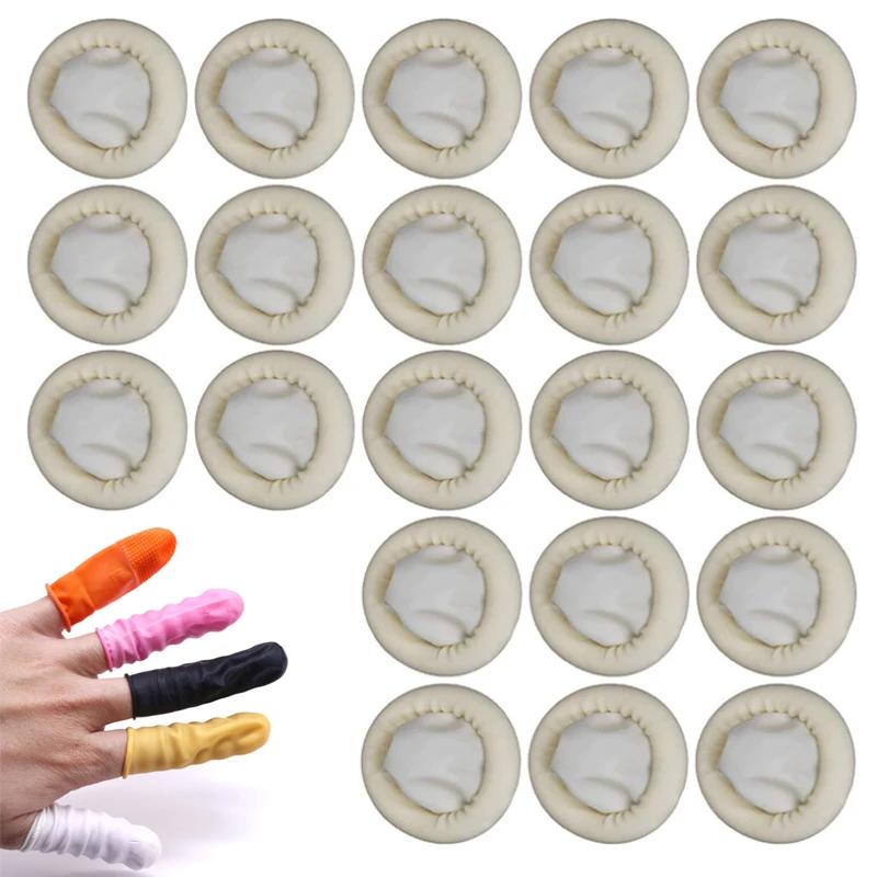100pcs Disposable Latex Finger Cot Rubber Gloves Nonslip Anti-static Fingertip Protector Finger Thumb Sleeve Glove
