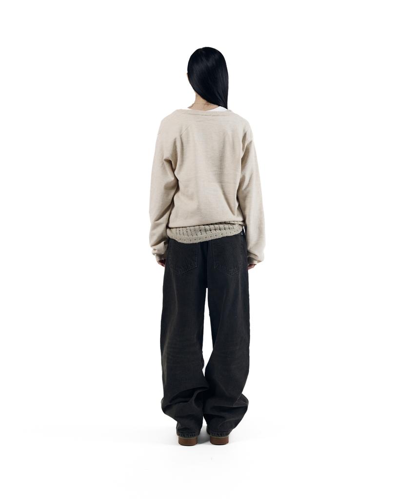AAKAM Layered V-Neck Knit (Ivory)