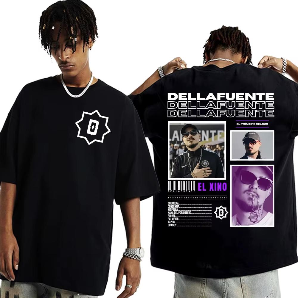 Rapper Dellafuente 2025 Tour T-Shirt Unisex Short Sleeve T-shirts  Round Neck Tee Streetwear Oversize Big Plus Size Men Clothing