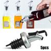 5Pcs Bottle Pourer Liquor For Spirit Oil Olive Stopper Dispenser With Dust